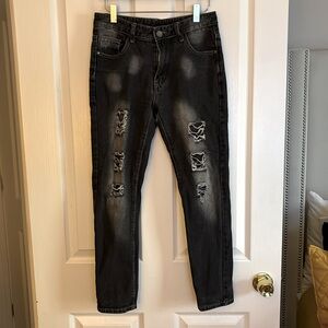 EUC Boys distressed black/grey jeans